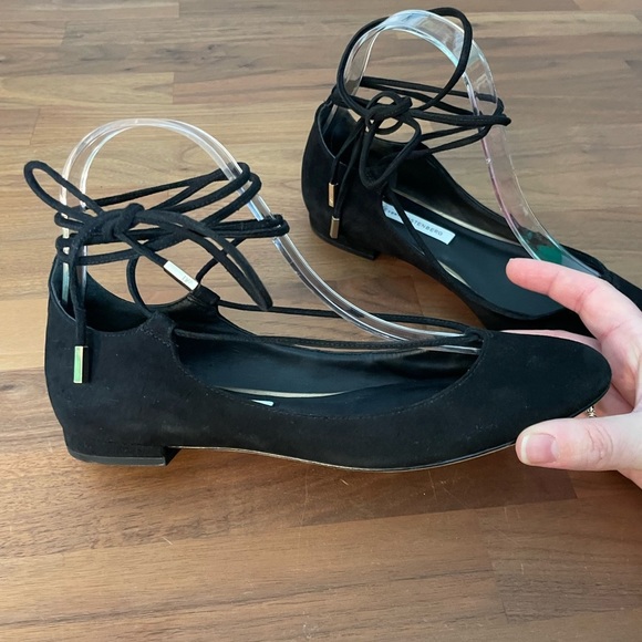 Diane Von Furstenberg wrapped lace up suede ballet flat - Picture 4 of 12